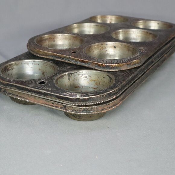 Muffin Pans Set of 3 EKCO (2) 8 count (1) 6 count Starburst Pattern Oven x - Picture 3 of 11